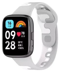 بند سیلیکونی ساعت هوشمند Redmi Watch 3 Lite/Active - خاکستری سفید