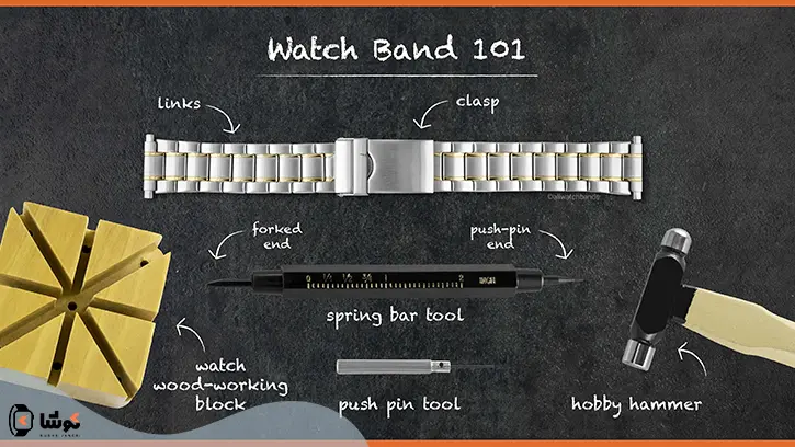 لوازم مورد نیاز برای كوتاه كردن بند ساعت فلزی