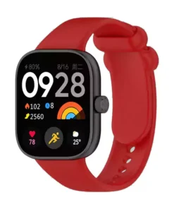 بند ساعت هوشمند شیائومی Redmi Watch 4 طرح سیلیکونی - قرمز تیره