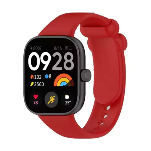 بند ساعت هوشمند شیائومی Redmi Watch 4 طرح سیلیکونی - قرمز تیره