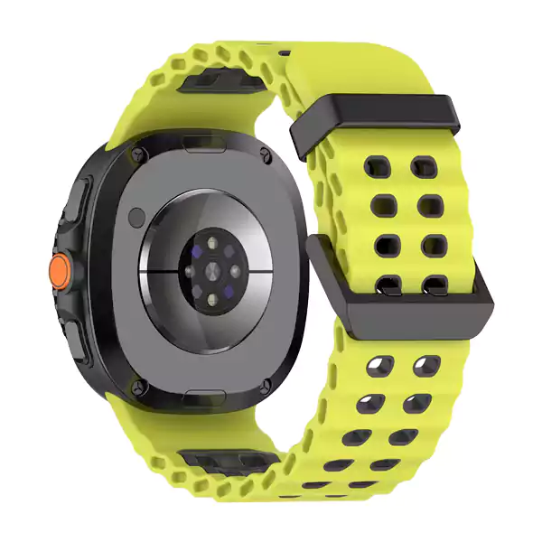 Samsung Galaxy Watch 8 Marine Fosfori Black بند سیلیکونی گلکسی واچ 8 سامسونگ طرح Marine - فسفری مشکی