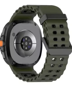 Samsung Galaxy Watch 8 Marine Green Black بند سیلیکونی گلکسی واچ 8 سامسونگ طرح Marine - سبز مشکی