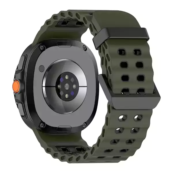Samsung Galaxy Watch 8 Marine Green Black بند سیلیکونی گلکسی واچ 8 سامسونگ طرح Marine - سبز مشکی