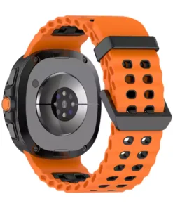 Samsung Galaxy Watch 8 Marine Orange Black بند سیلیکونی گلکسی واچ 8 سامسونگ طرح Marine - نارنجی مشکی