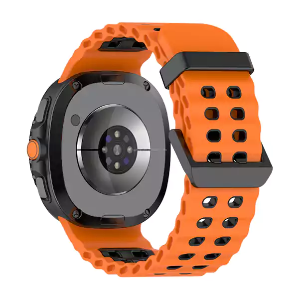 Samsung Galaxy Watch 8 Marine Orange Black بند سیلیکونی گلکسی واچ 8 سامسونگ طرح Marine - نارنجی مشکی