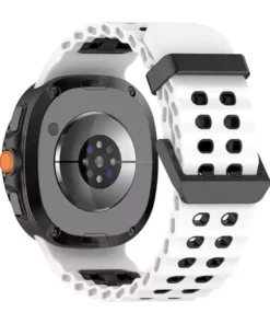 Samsung Galaxy Watch 8 Marine White Black بند سیلیکونی گلکسی واچ 8 سامسونگ طرح Marine - سفید مشکی