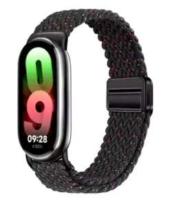 Xiaomi Mi Band 8 9 10 Fabric Strap Magnet BlackCherry بند پارچه ای می بند 8/9/10 شیائومی - مشکی گیلاسی