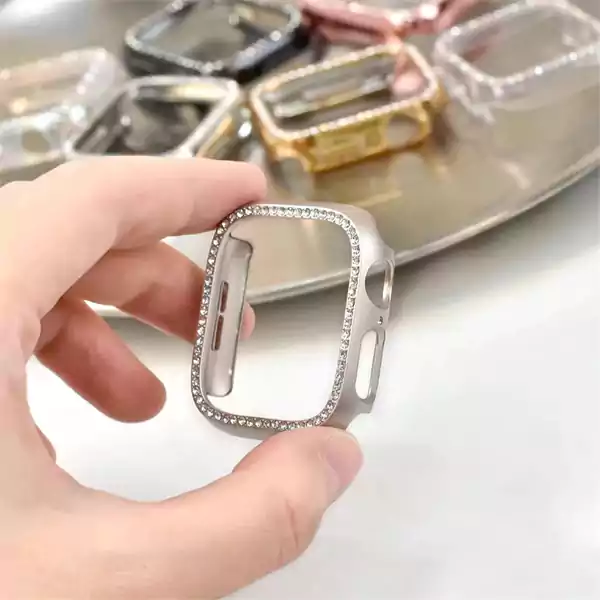 Apple Watch Seri 10 11 12 Bumper Shine 1 گارد نگین دار اپل واچ سری 10-11-12 سایز 42 و 46 - تصویر تزئینی