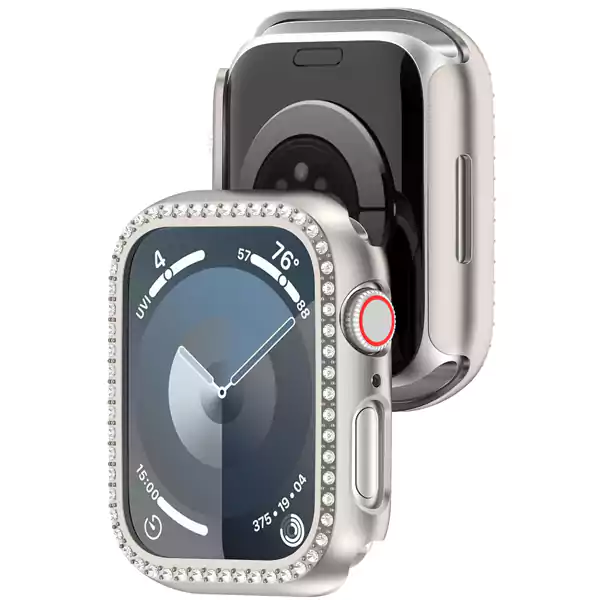 Apple Watch Seri 10 11 12 Bumper Shine 2 گارد نگین دار اپل واچ سری 10-11-12 سایز 42 و 46 - تصویر تزئینی