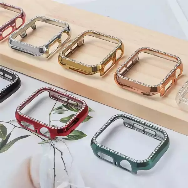 Apple Watch Seri 10 11 12 Bumper Shine 4 گارد نگین دار اپل واچ سری 10-11-12 سایز 42 و 46 - تصویر تزئینی