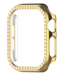 Apple Watch Seri 10 11 12 Bumper Shine Gold گارد نگین دار اپل واچ سری 10-11-12 سایز 42 و 46 - طلایی