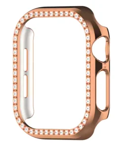 Apple Watch Seri 10 11 12 Bumper Shine RoseGold گارد نگین دار اپل واچ سری 10-11-12 سایز 42 و 46 - رزگلد