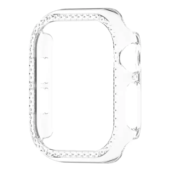 Apple Watch Seri 10 11 12 Bumper Shine Transparent گارد نگین دار اپل واچ سری 10-11-12 سایز 42 و 46 - شفاف