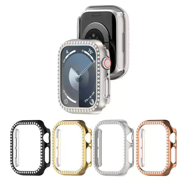 Apple Watch Seri 10 11 12 Bumper Shine گارد نگین دار اپل واچ سری 10-11-12 سایز 42 و 46